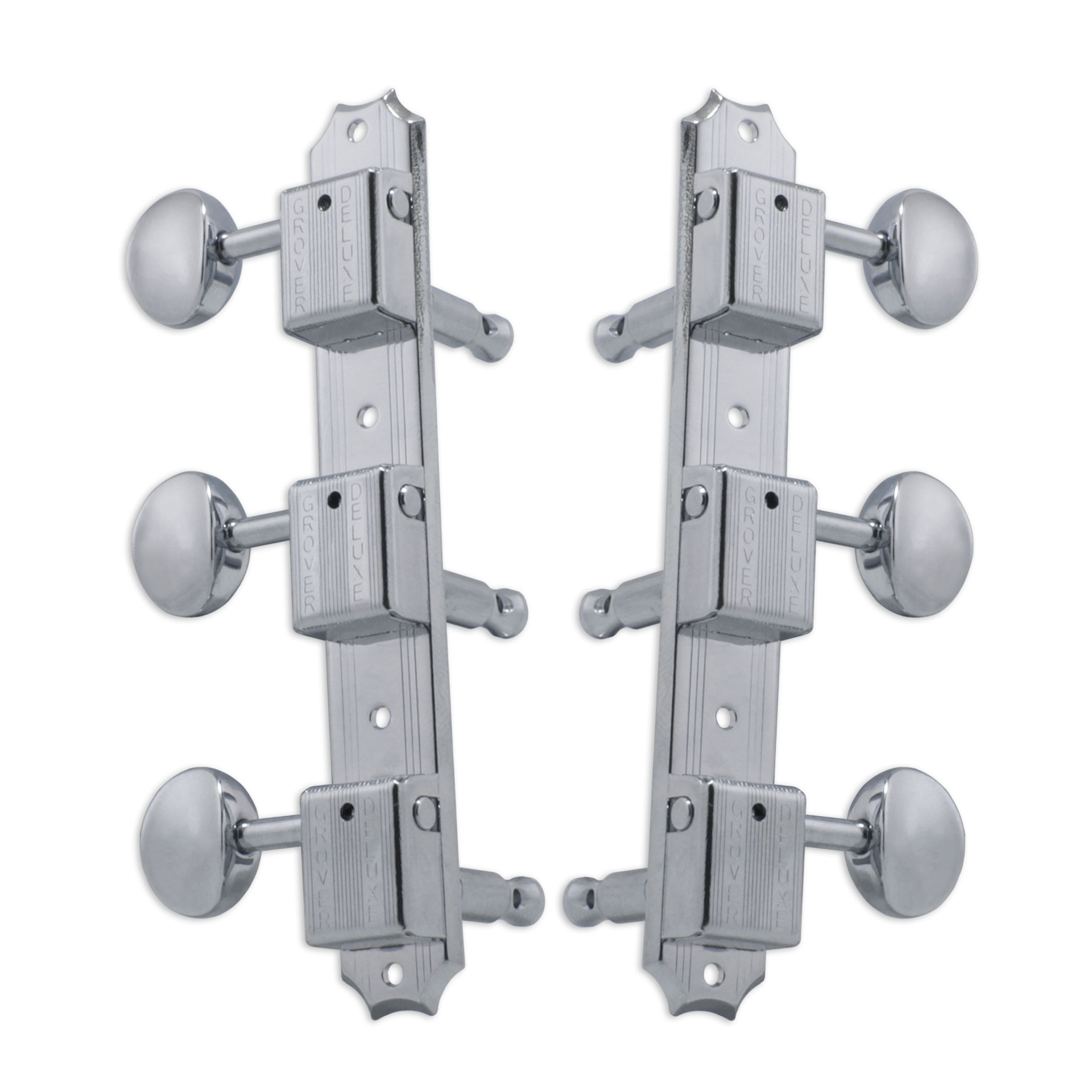 Grover V138C Vintage Deluxe Machine Heads, Vertical - Guitar Machine Heads, 3 + 3 - Chrome