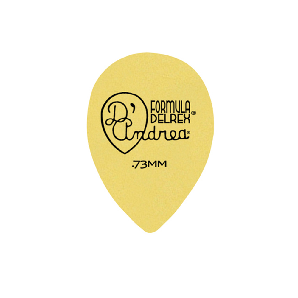 D'Andrea Formula Delrex Picks - 358 Shape (RD358 .73MD), 72 pcs Refill Bag, 0.73 mm, Yellow