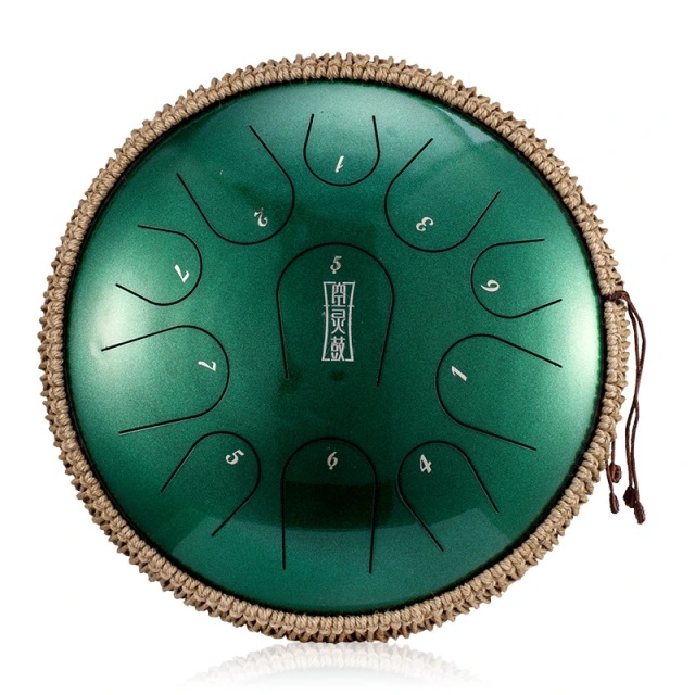 U-Turn Premium Steel Tongue Drum 14" 11 Töne - Jewel Green