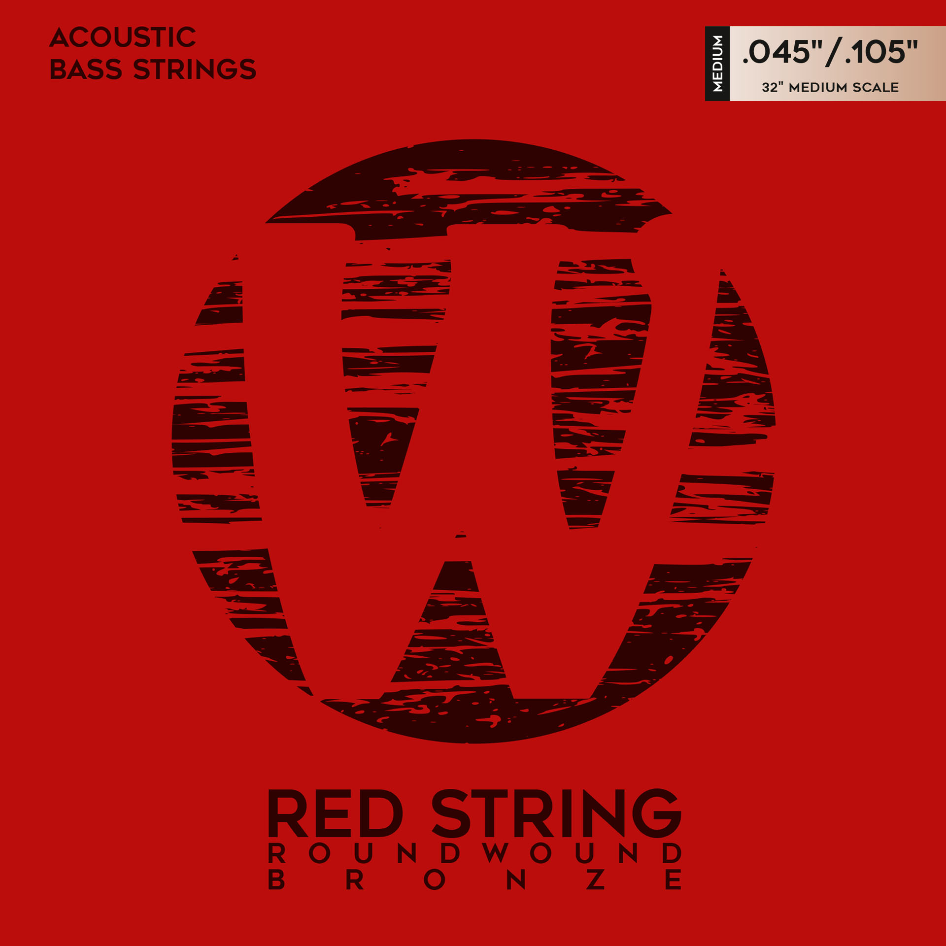 Warwick Red Strings Acoustic Bass String Set, Bronze - 4-String, Medium, .045-.105, Medium Scale