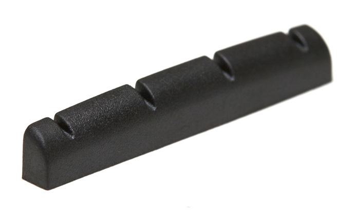 Black TUSQ XL PT-1250-00 - Slotted Ukulele Nut - Rounded, Flat