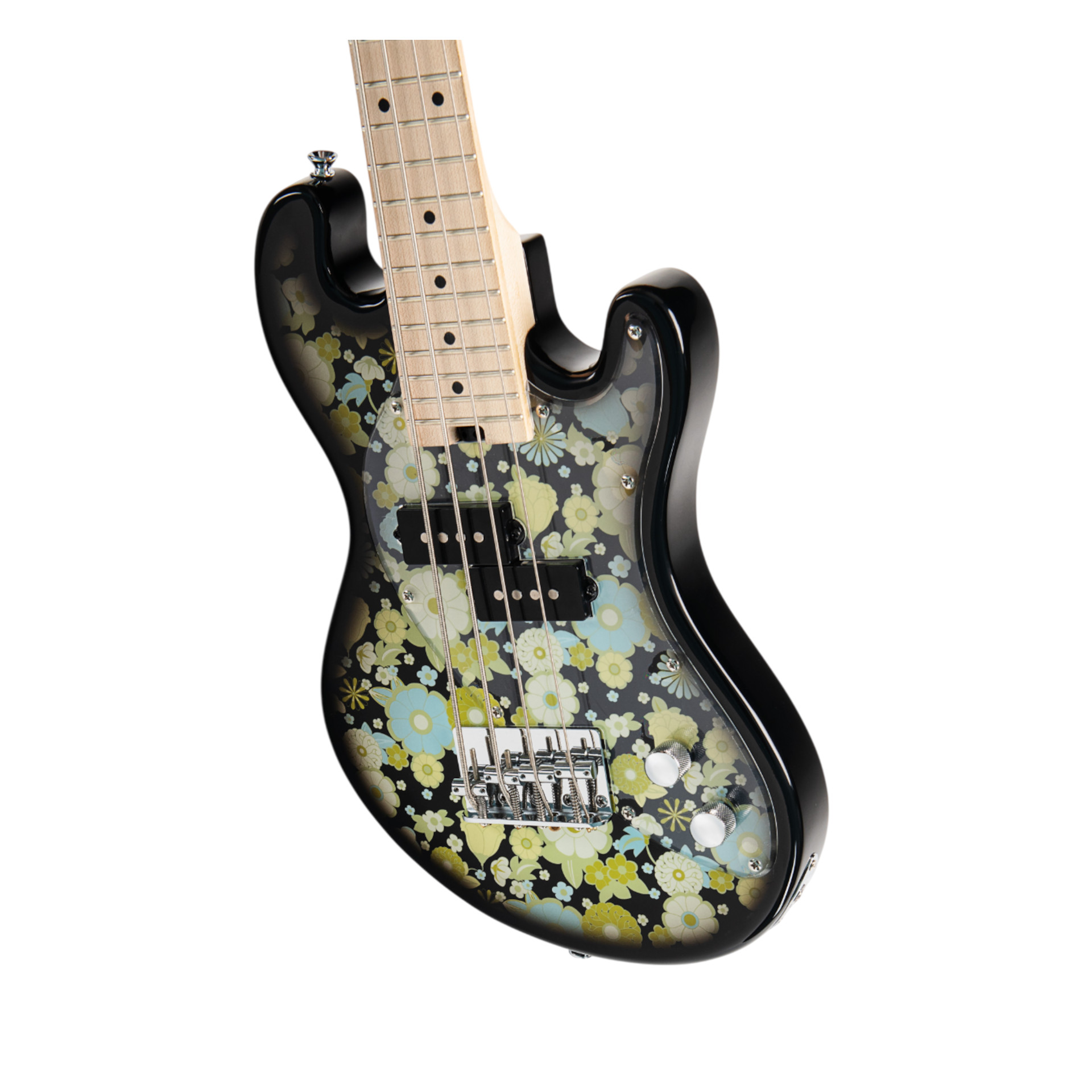 U-Bass Solid Body 4-String, Fretted - Floral Black Burst with Bag