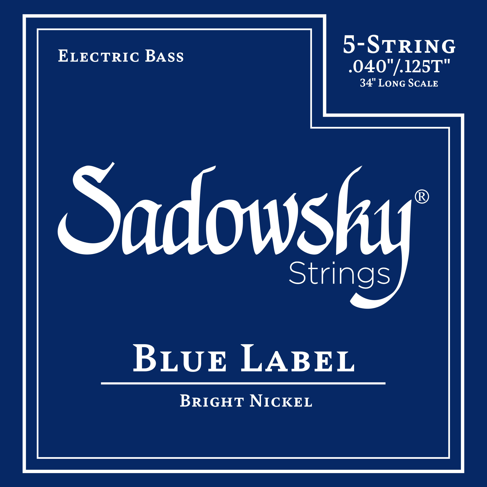 Sadowsky Blue Label Bass String Set - 5-String, Nickel, Taperwound, Long Scale (34"), .040-.125