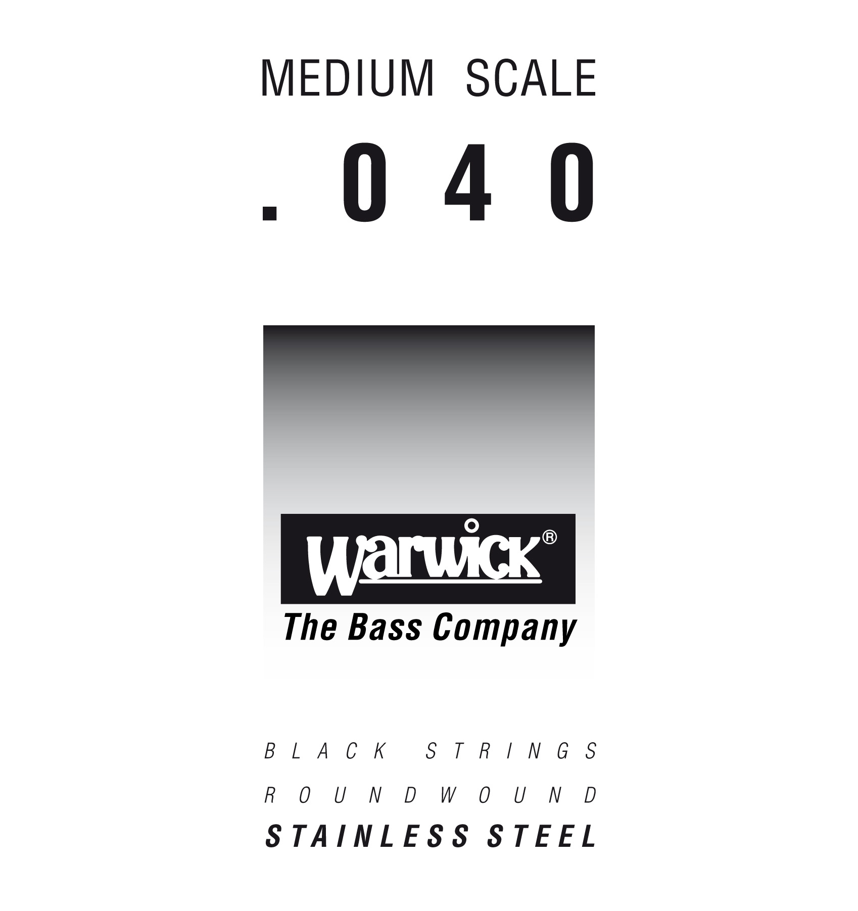 Warwick Black Label Bass Strings, Stainless Steel - Bass Single String, .040", Medium Scale