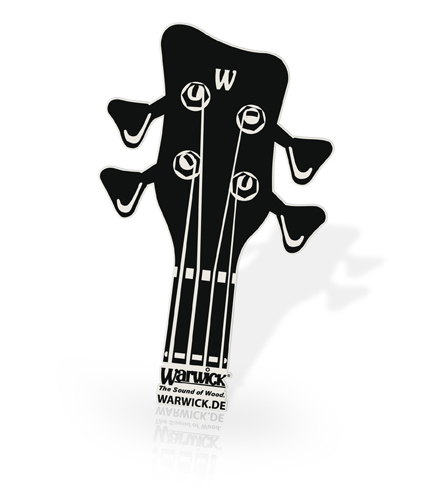 Warwick Promo - Headstock Transparent Sticker Black, 14 x 23.3 cm