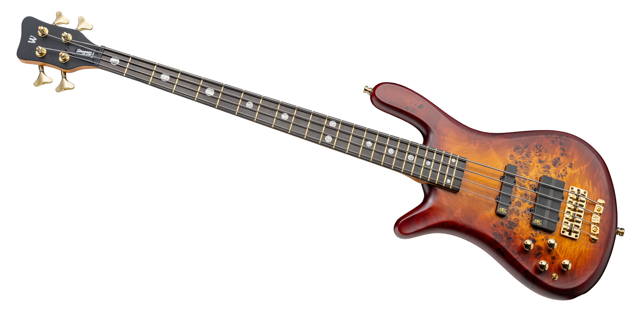 Warwick Teambuilt Streamer LX, Limited Edition 2025, Lefthand, 4-string - Honey Sunset Burst in Natural Transparent Satin Finish