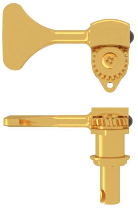 Hipshot HB6 - Ultralite Bass Machine Head, 3/8" Post, Y Key, Treble Side - Gold