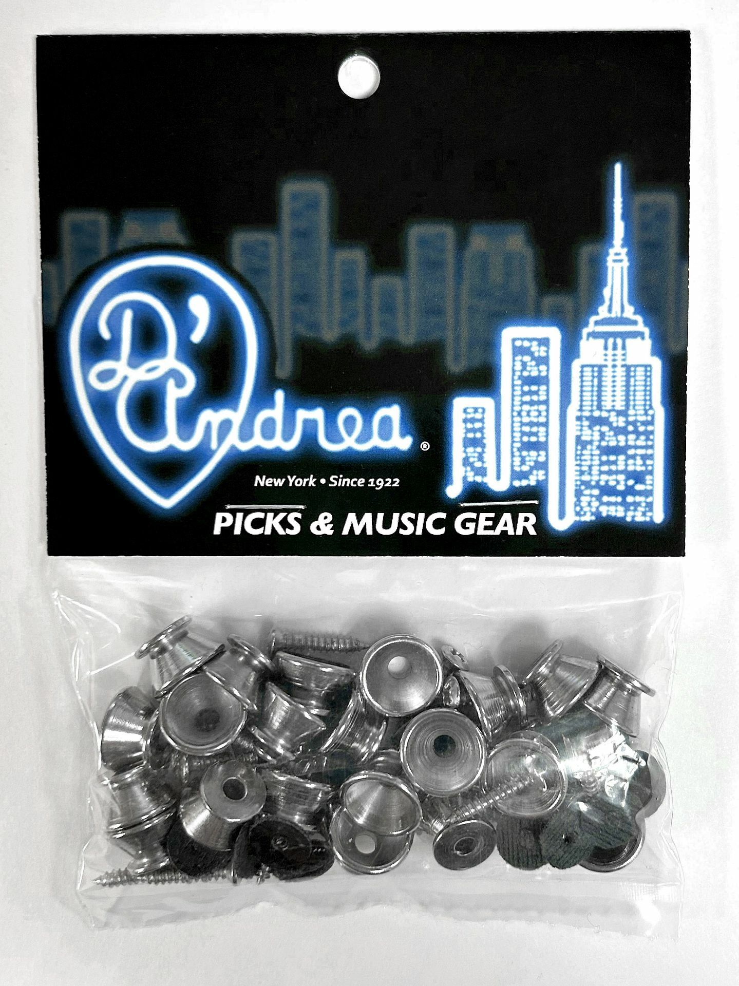 D'Andrea Strap Buttons (EP24C), Chrome - 24 pcs (12 sets)