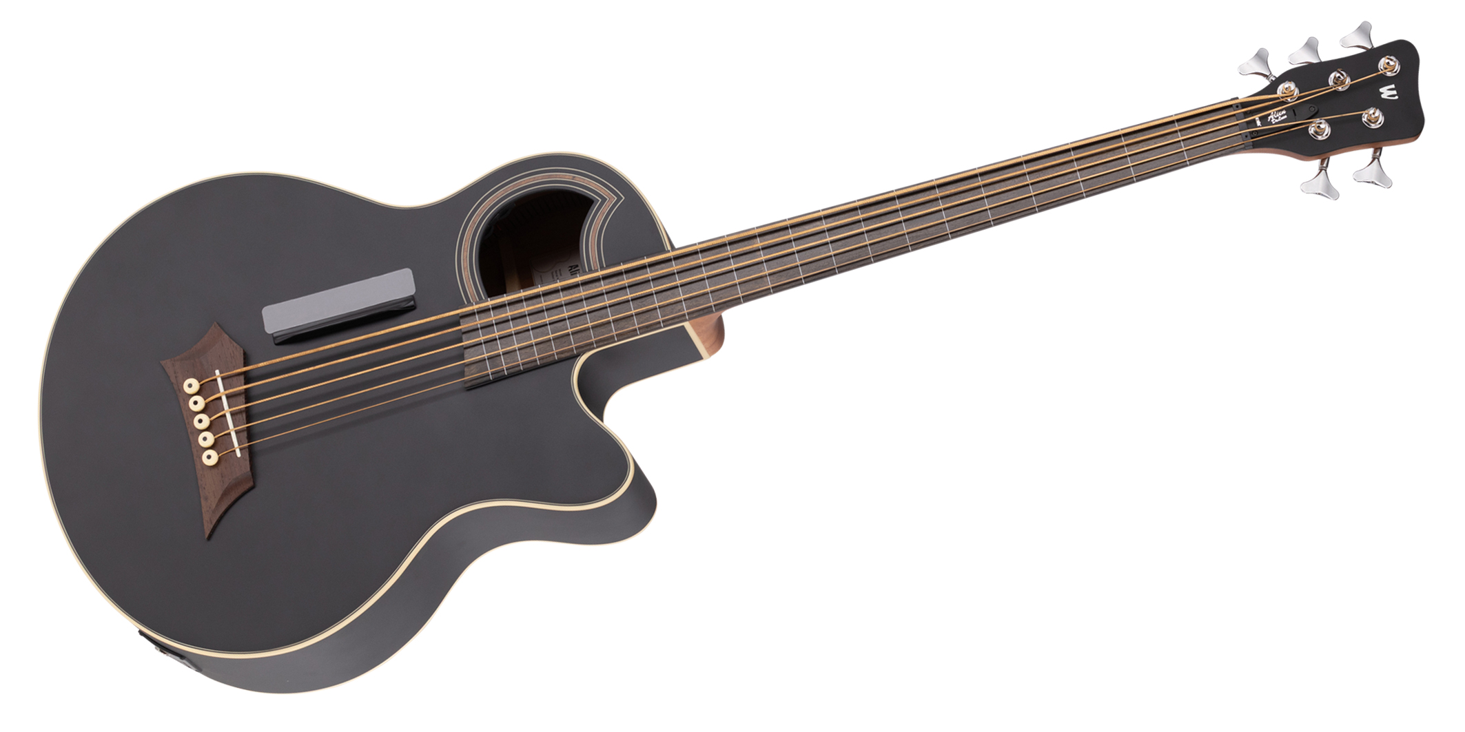 Warwick RockBass Alien Standard, 5-String, Fretless with Lines - Solid Black Satin