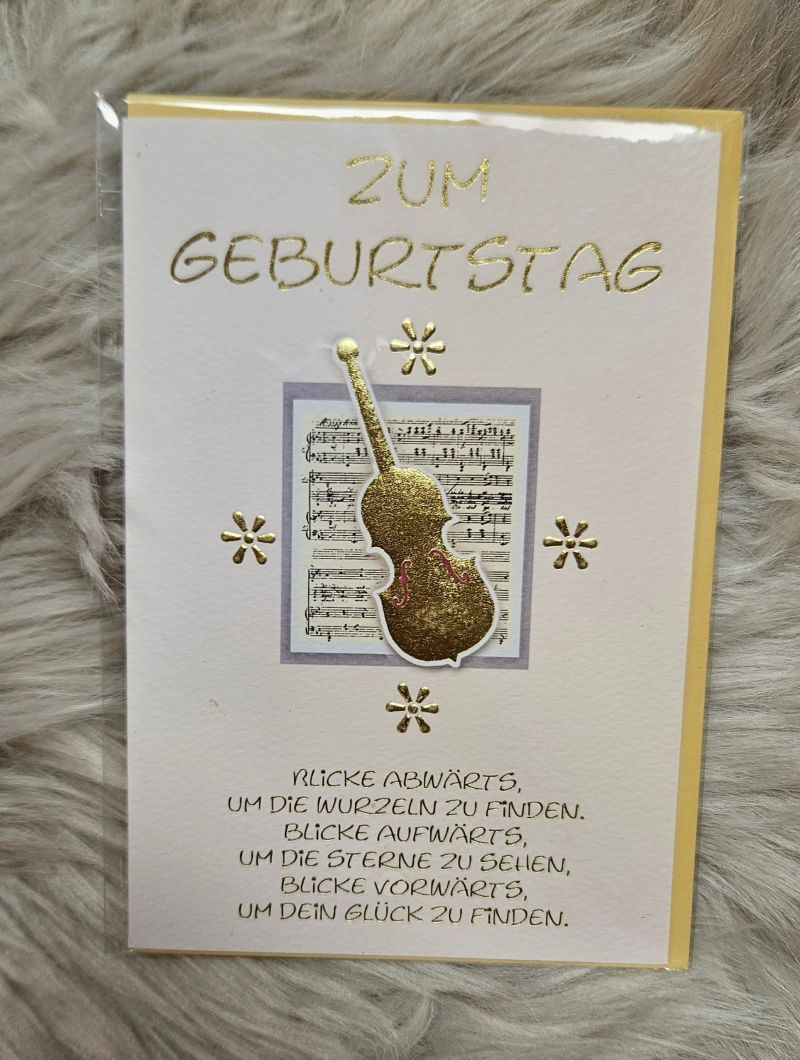 Doppelkarte - Zum Geburtstag - Violine