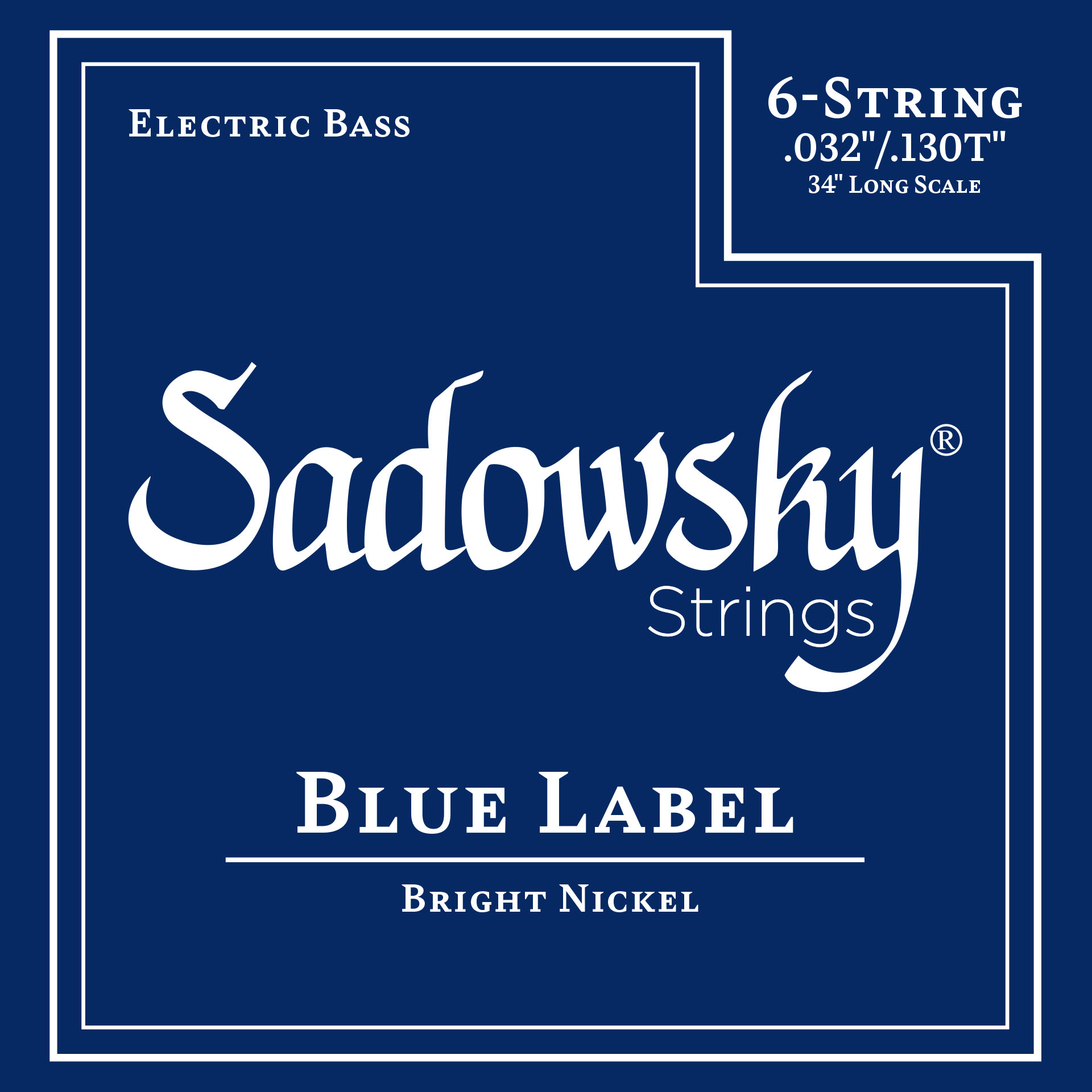 Sadowsky Blue Label Bass String Set - 6-String, Nickel, Taperwound, Long Scale (34"), .032-.130