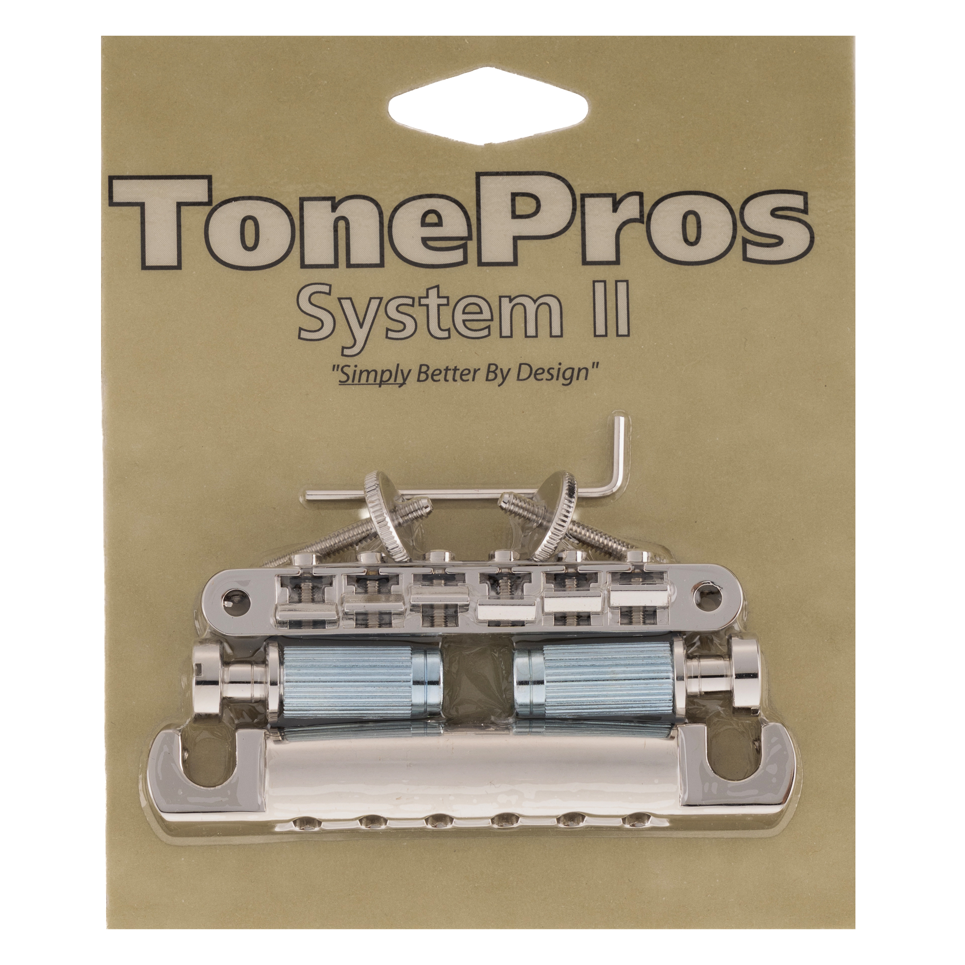 TonePros ABR1 Bridge Replacement Set, Un-Notched AVR2 Tune-O-Matic Bridge and T1ZSA Aluminum Tailpiece - Nickel