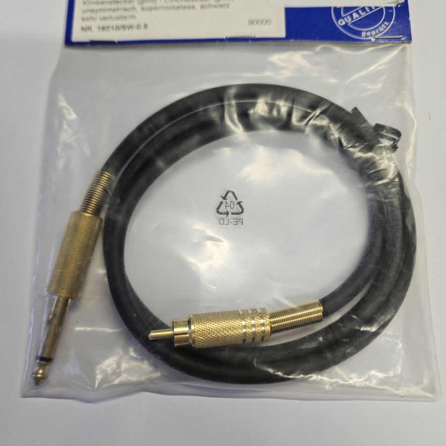 DREITEC 16510 Audiokabel 0,9 m, Klinke/Cinch (gold)