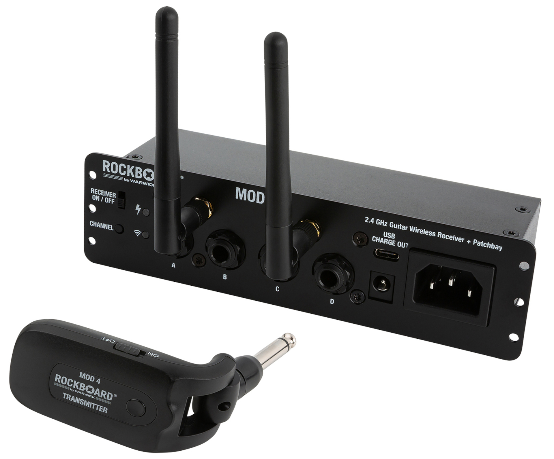 RockBoard MOD 4 & Transmitter - 2.4 GHz Guitar Wireless Receiver, Transmitter + TRS Patchbay