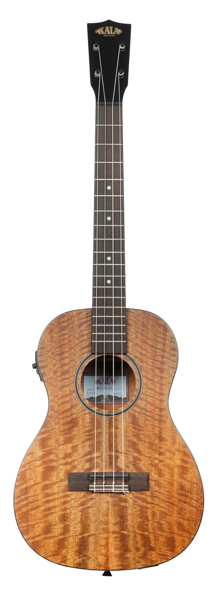 Kala KA-CM-BE - Curly Mango Baritone Ukulele, with EQ and Bag