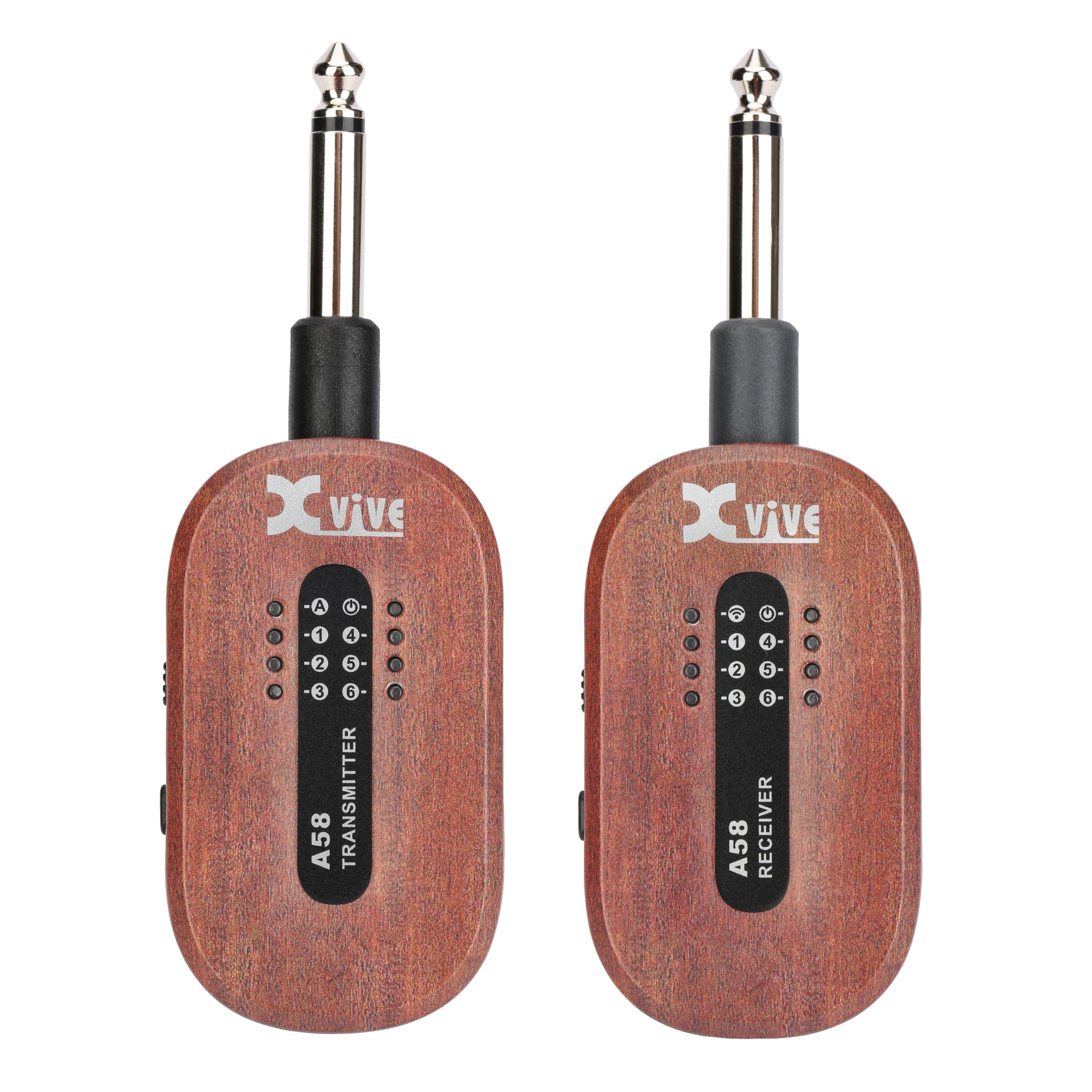 XVive A58 Guitar Wireless System, 5.8 GHz, Mahogany