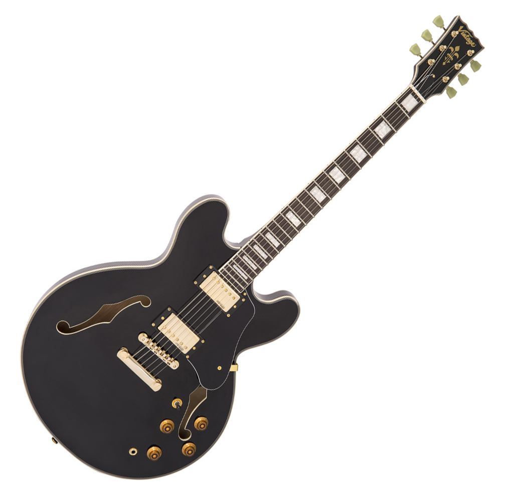 VINTAGE Reissued VSA500GBK E-Gitarre, Gloss Black