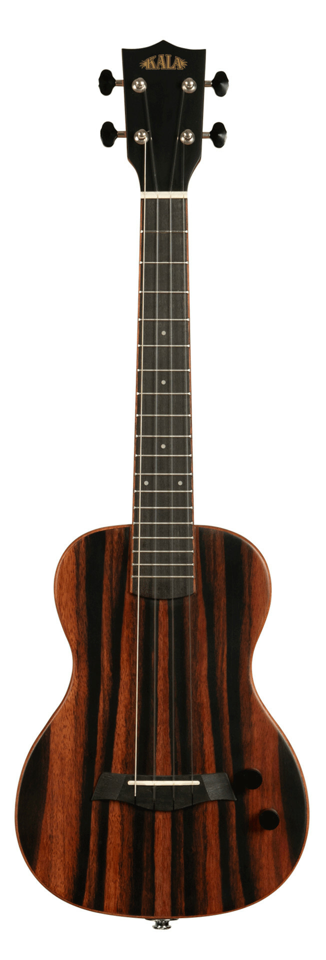 KALA KA-SB-EBY-T - Solid Body Electric Striped Ebony Tenor Ukulele, with Bag