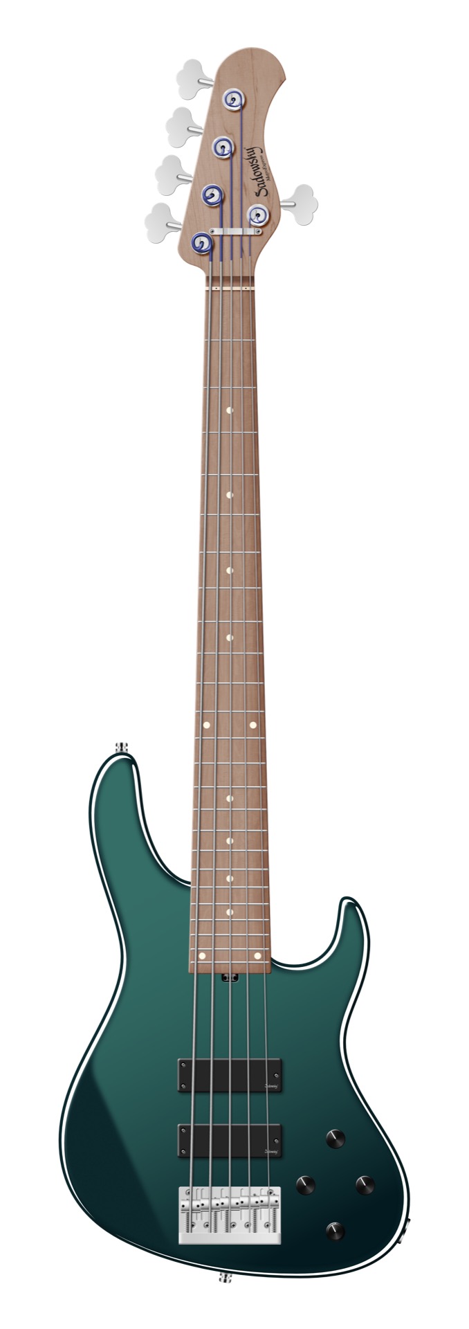 Sadowsky MetroExpress 24-Fret Modern Bass, Roasted Maple Fingerboard, 5-String - Solid Sherwood Green Metallic High Polish