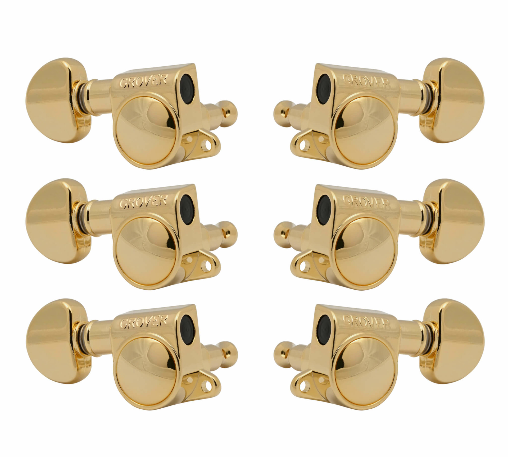 Grover 205-18G Mid-Size Rotomatics with Round Button - Guitar Machine Heads, 3 + 3 - Gold