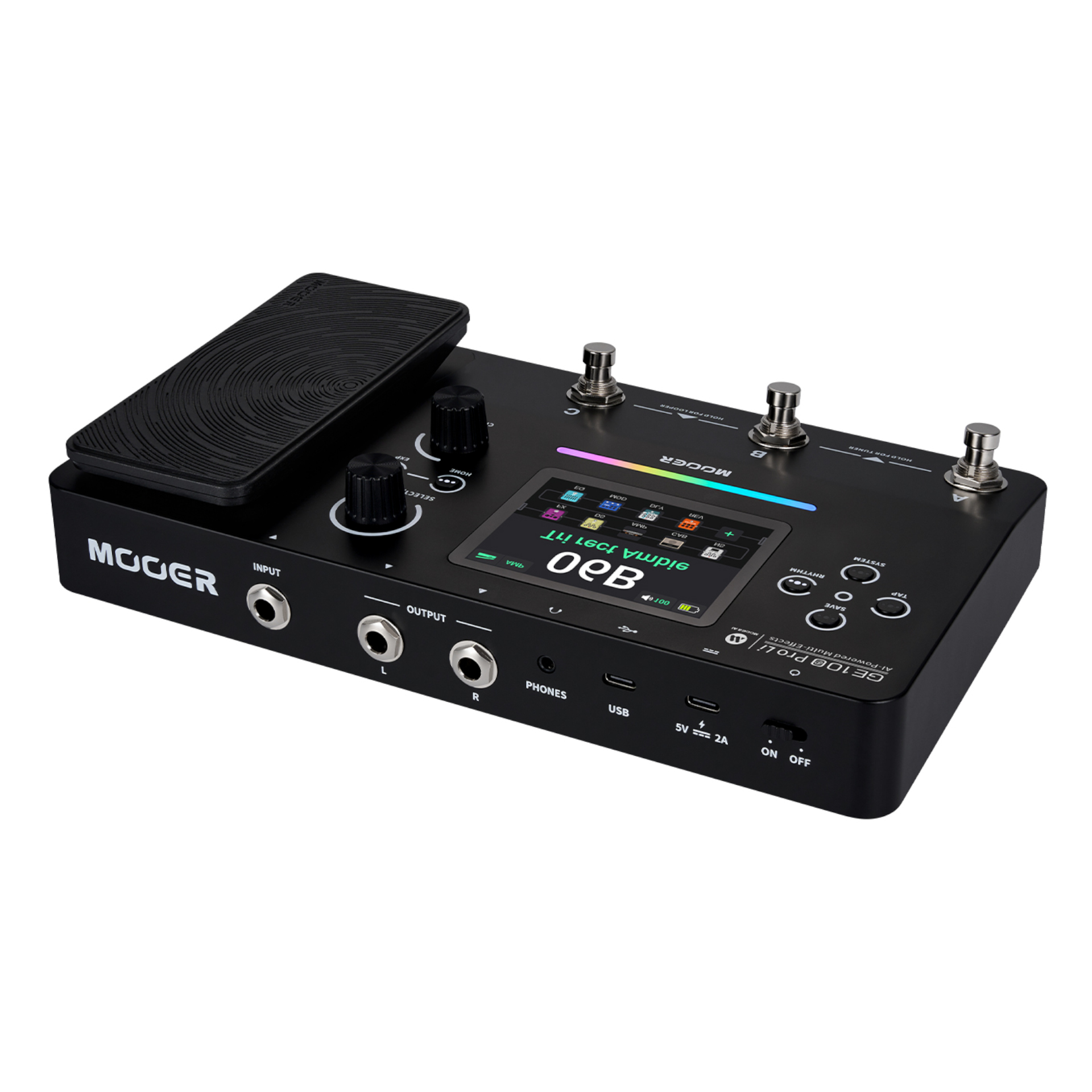 Mooer GE 100 PRO Li Guitar Multi FX Processor with AI technology and lithium battery