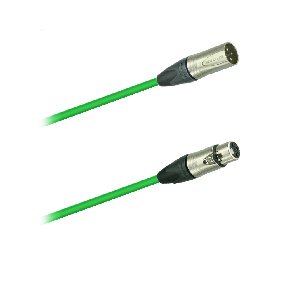 DREITEC 17870 Mikrofon- / Audio-Kabel, Neutrik NC3MXX - Neutrik NC3FXX, grün
