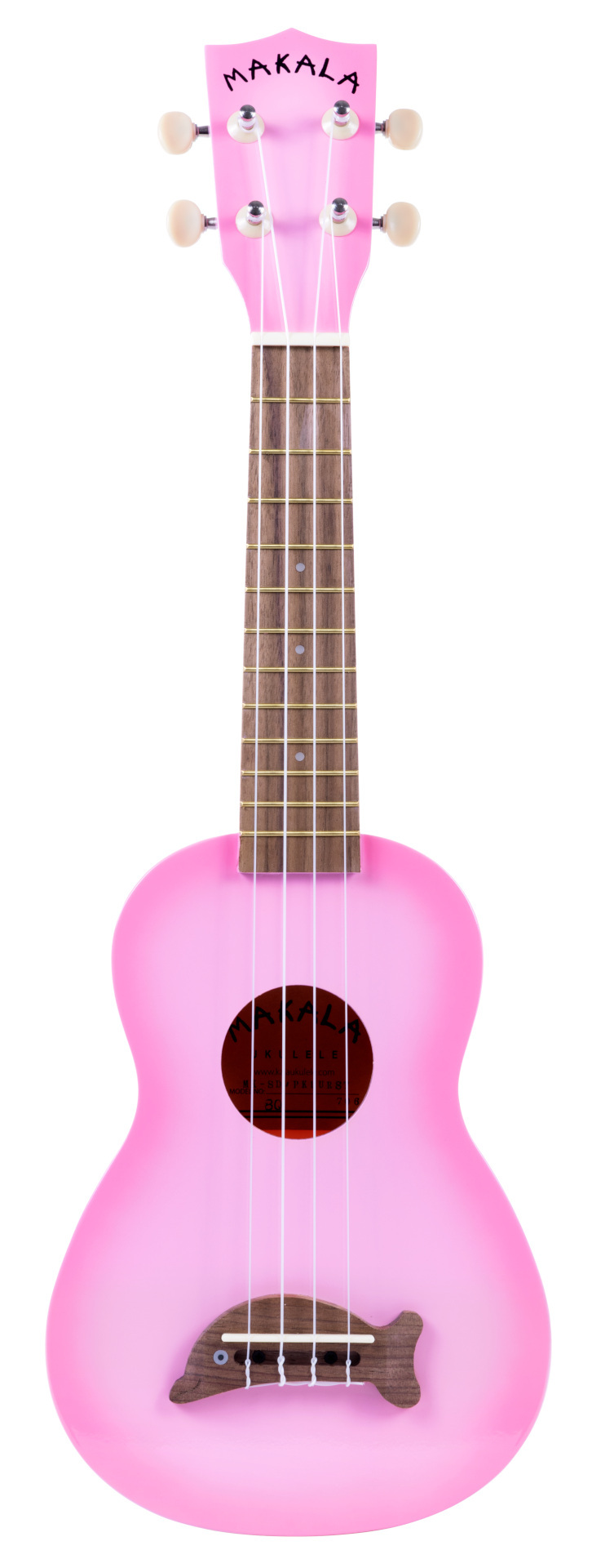 Makala Dolphin MK-SD-PKBURST - Pink Burst Soprano Dolphin Ukulele, with Tote Bag