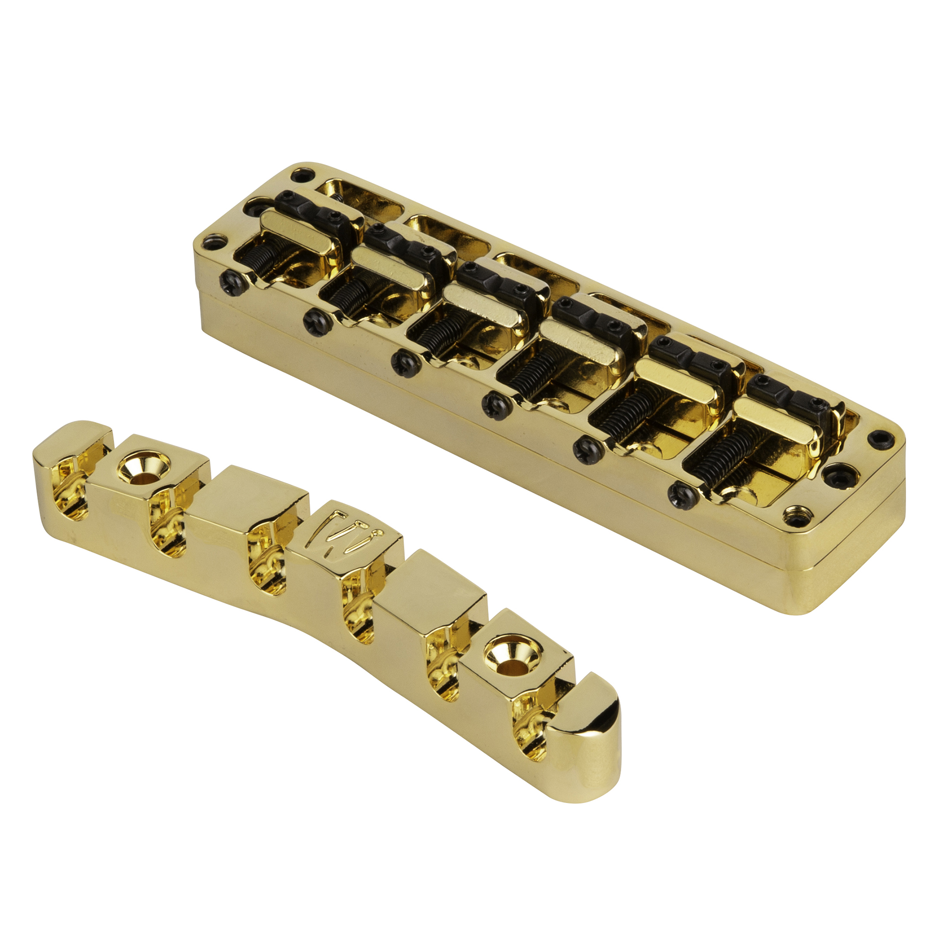 Warwick Parts - Bridge + Tailpiece, 6-String, Broadneck / Gold-Copy