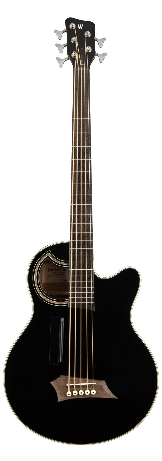 Warwick RockBass Alien Standard, 5-String, Fretless with Lines - Solid Black Satin