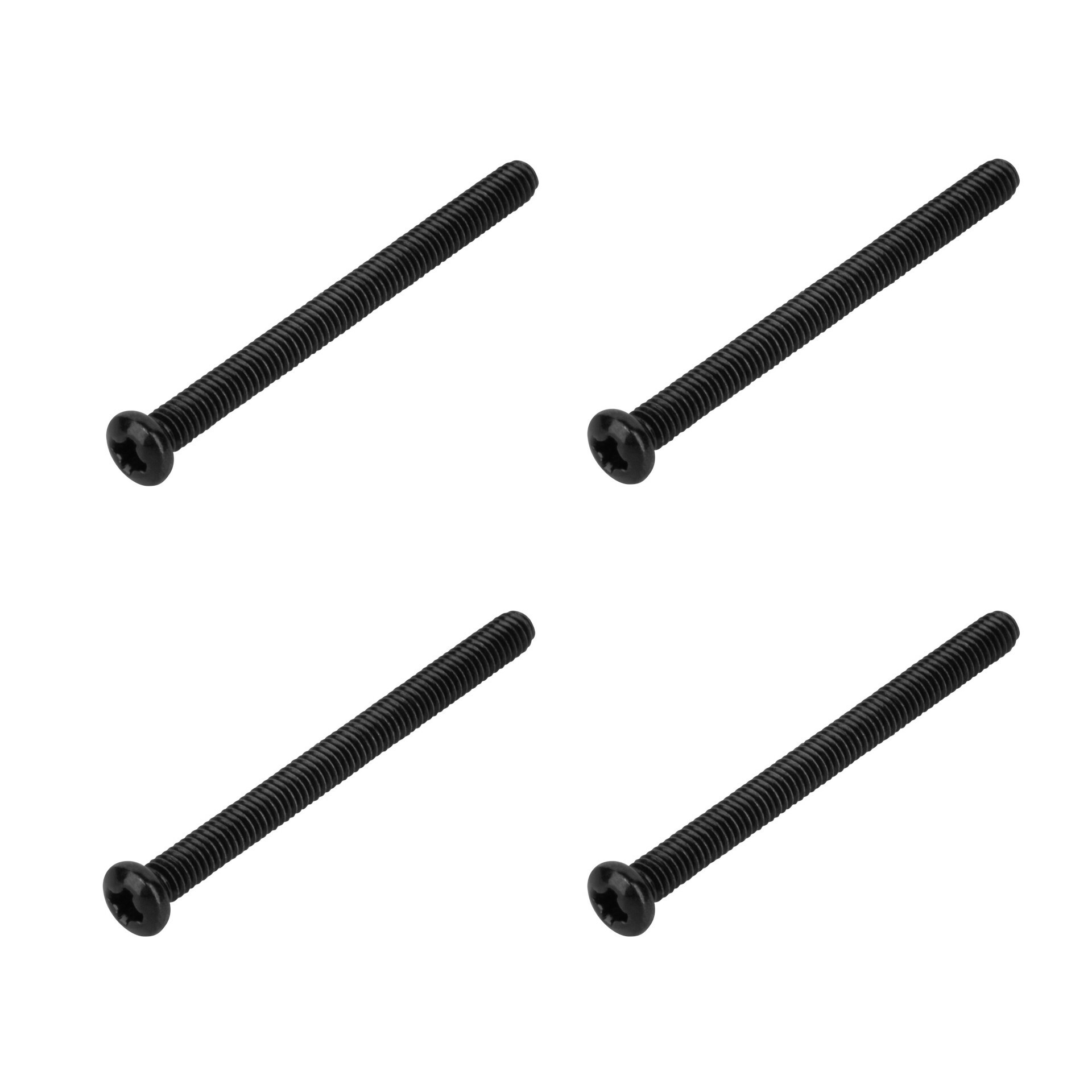 Framus & Warwick Parts - Screw for Pickup Mounting, M2.5 x 30 mm, 4 mm Head, 4 pcs., Black