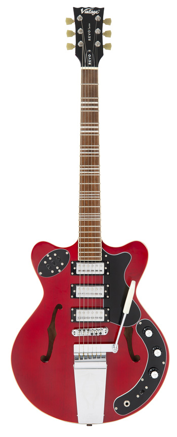 Vintage E-Gitarre REVO VRH300CR Superthin, Cherry Red