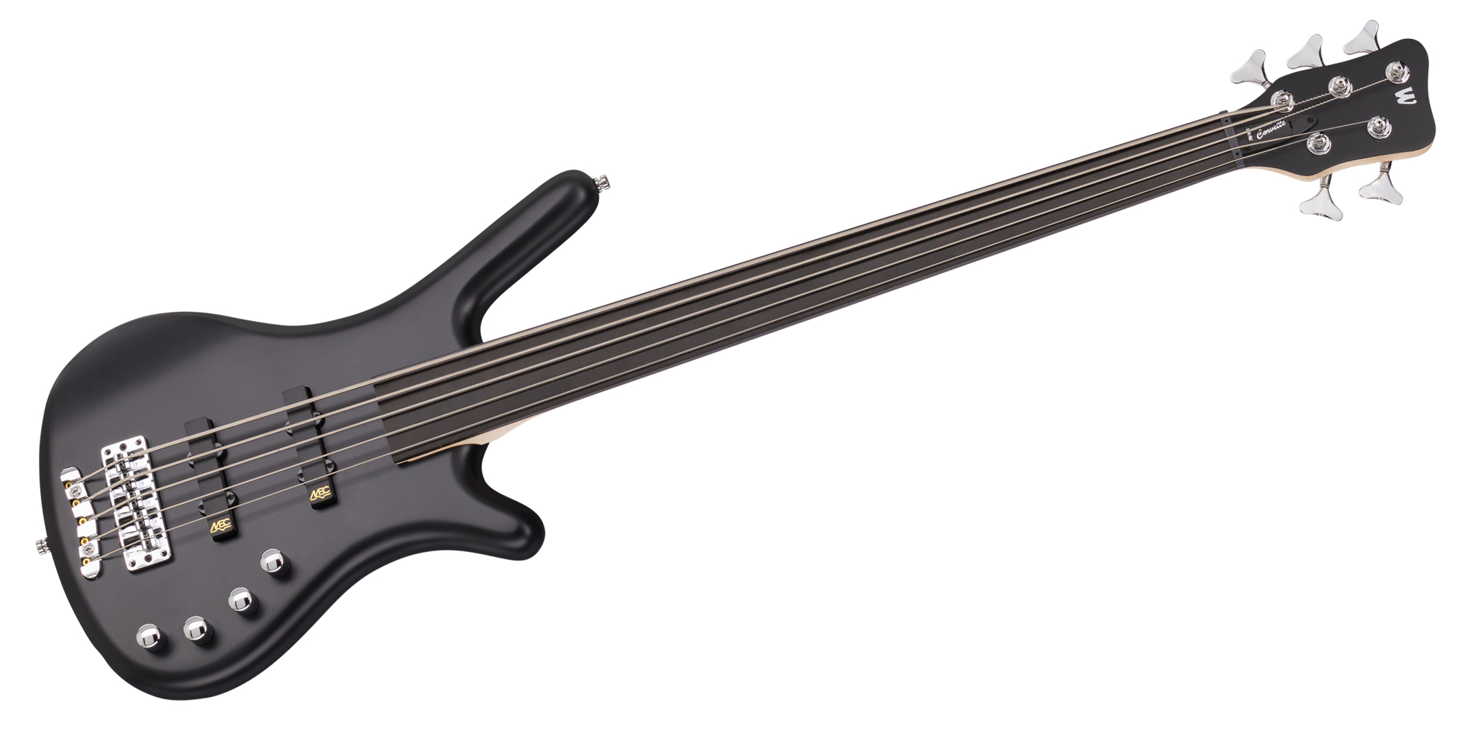 Warwick RockBass Corvette Basic, 5-String, Fretless - Nirvana Black Transparent Satin