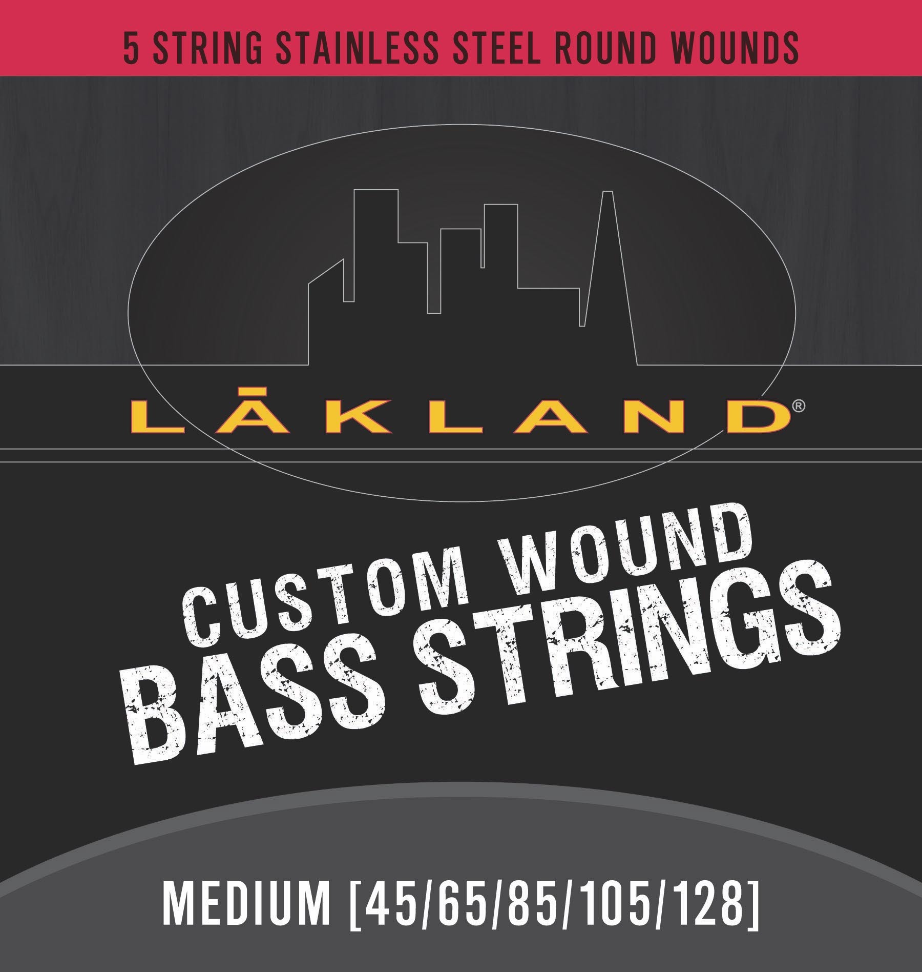 Lakland Custom Wound Stainless Steel - Electric Bass String Set, 5-String, Medium, .045-.128