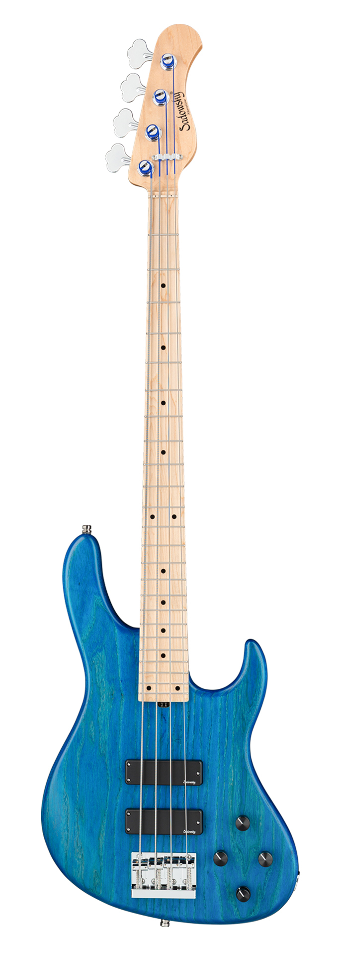 Sadowsky MetroLine 24-Fret Modern Bass, Swamp Ash Body, Maple Fingerboard, 4-String - Ocean Blue Transparent Satin