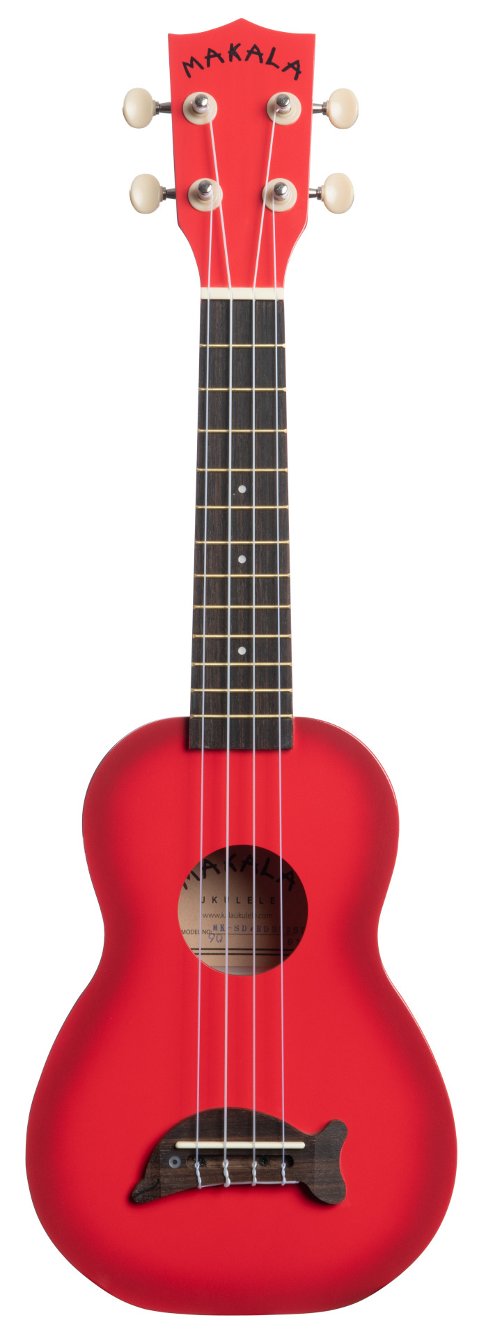Makala Dolphin MK-SD-RDBURST - Red Burst Soprano Dolphin Ukulele, with Tote Bag