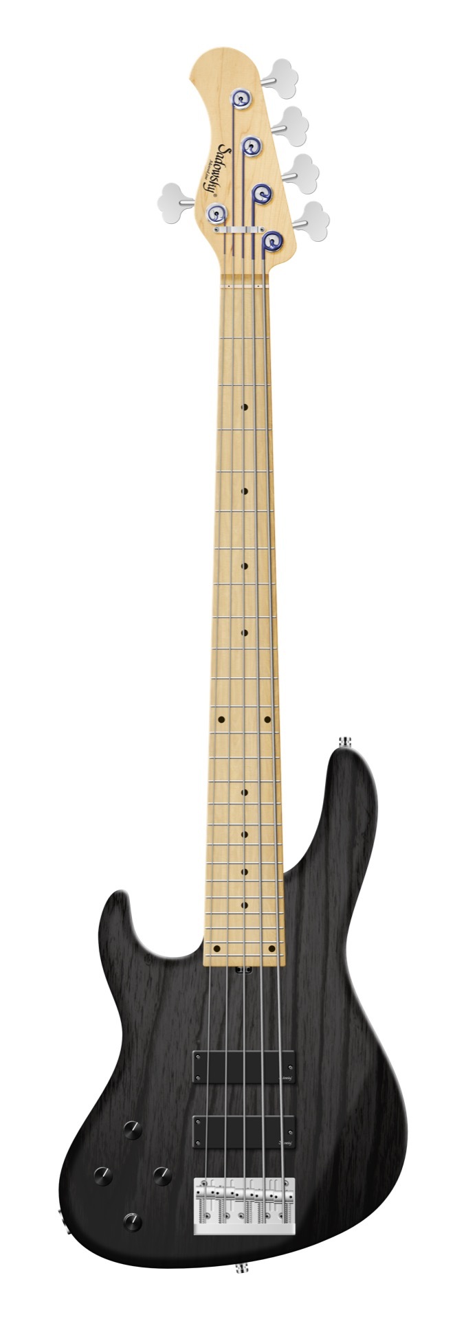 Sadowsky MetroLine 24-Fret Modern Bass, Swamp Ash Body, Maple Fingerboard, 5-String, Lefthand - Nirvana Black Transparent Satin