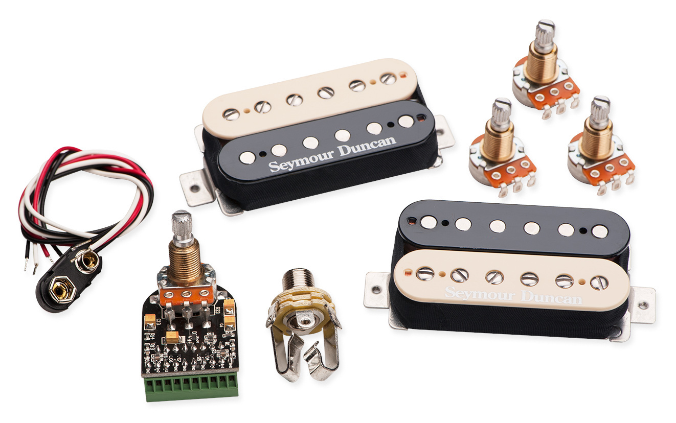 Seymour Duncan AHB-10s - Blackouts Coil Pack System, Active Humbucker Set - Zebra