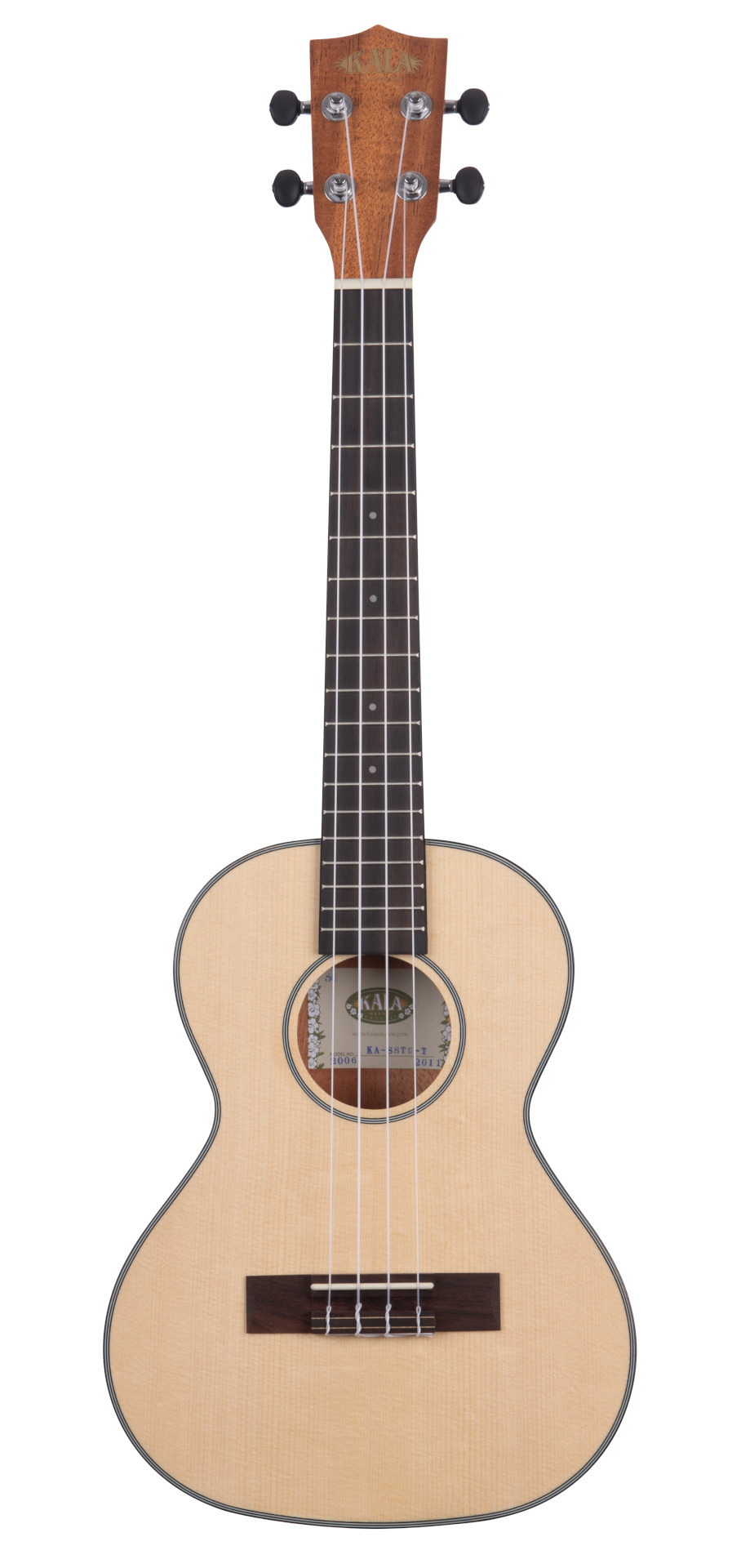 KALA KA-SSTU-T - Solid Spruce Travel Tenor Ukulele, with Bag