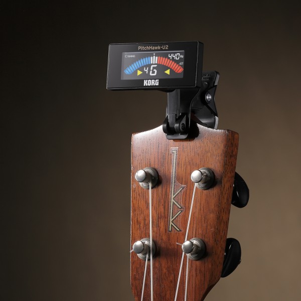KORG AW-3U2-BK Ukulele Stimmgerät Clip mit Piezosensor, schwarz (PitchHawk-U2)