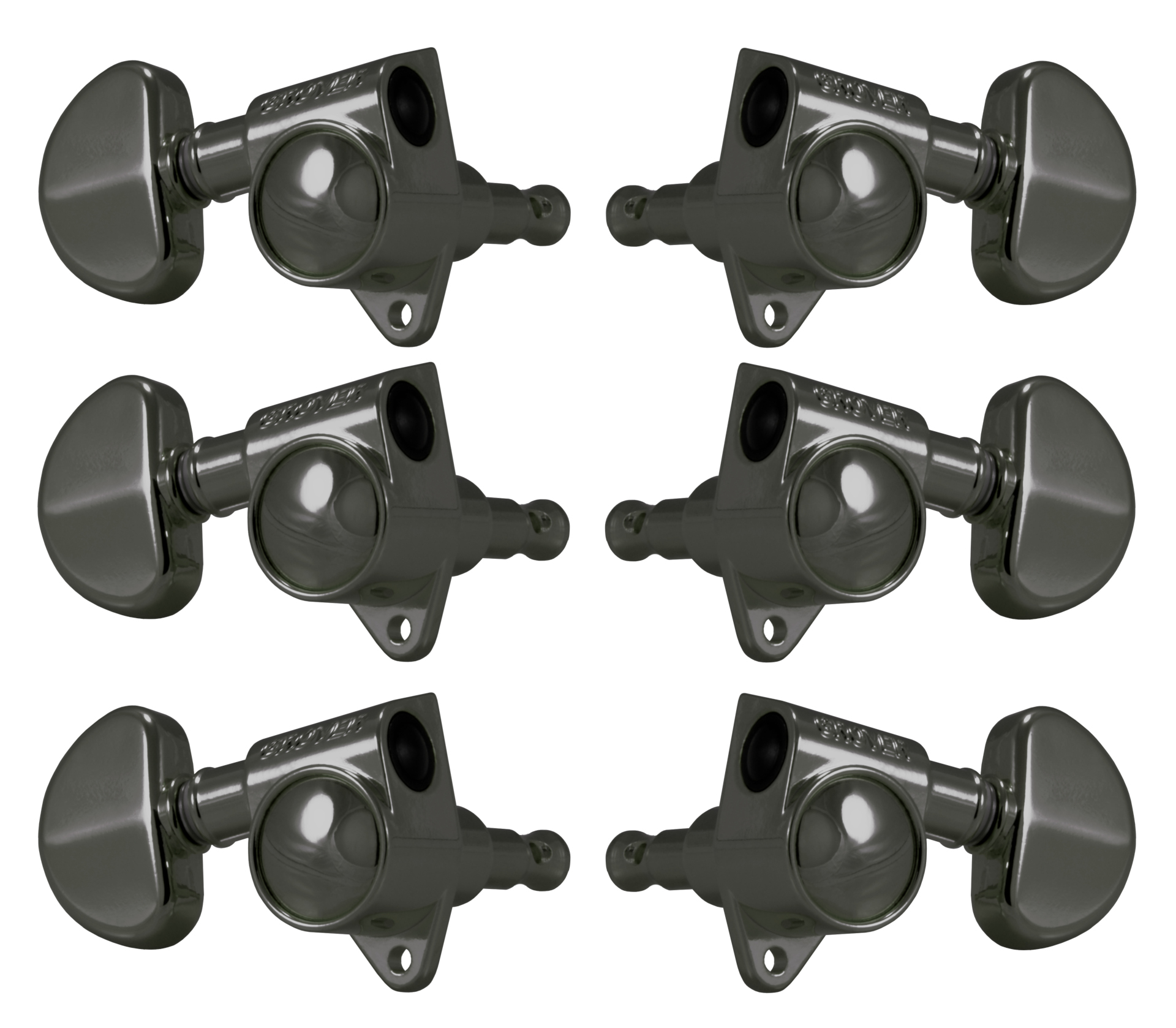 Grover 102BN Original Rotomatics with Round Button - Guitar Machine Heads, 3 + 3 - Black Nickel