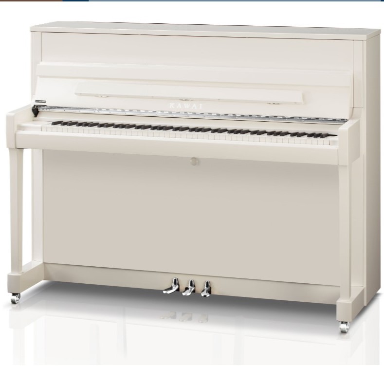 KAWAI K-200 WH/P SILBER Klavier, weiß poliert