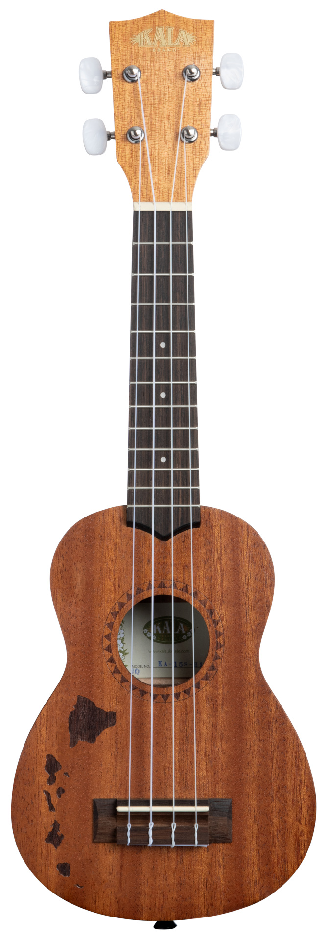 KALA KA-15S-H1 - Satin Mahogany Soprano with Hawaiian Islands, with Bag (UB-S)