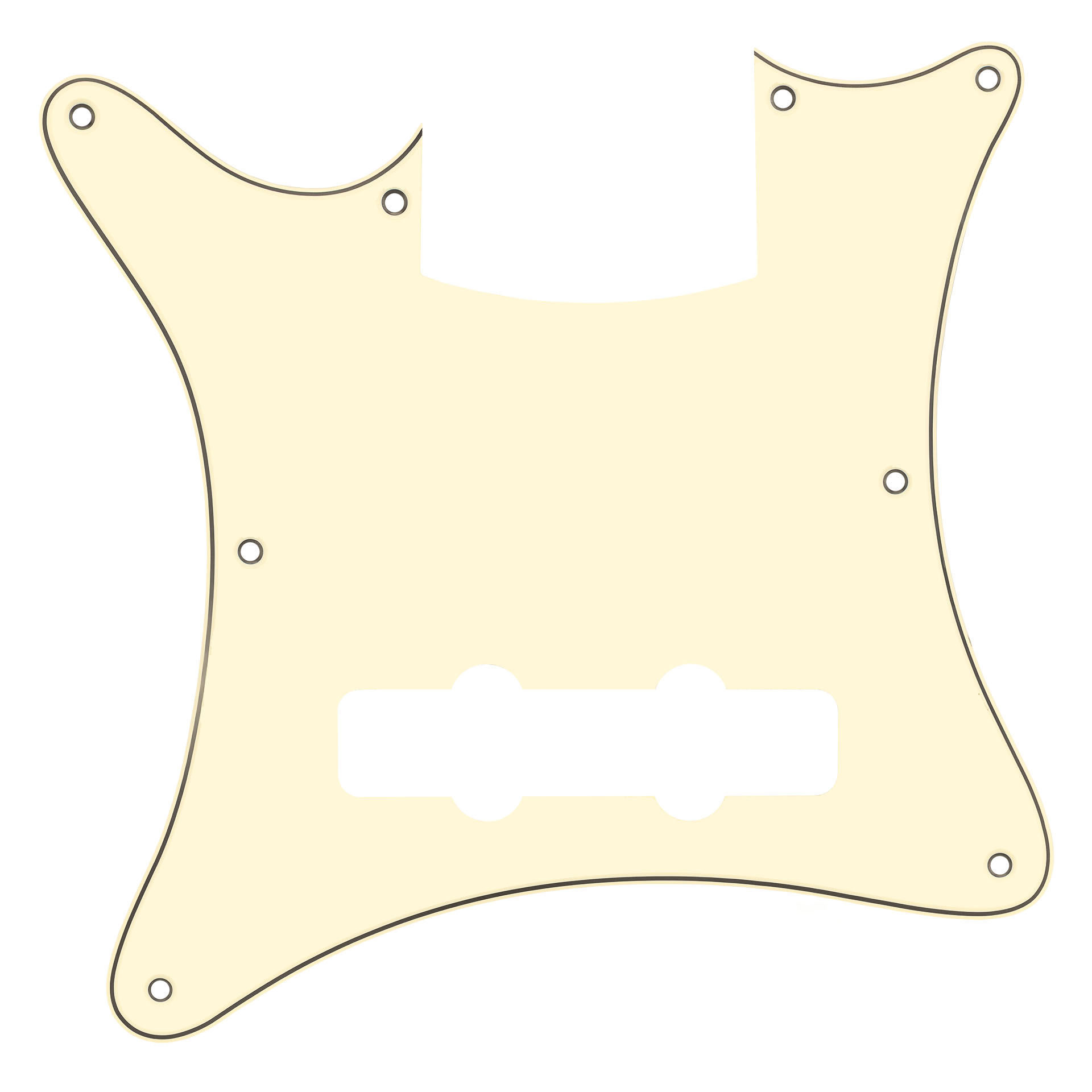 Warwick Parts - Streamer CV Bass Pickguard - 4-String - Vintage White - Lefthand
