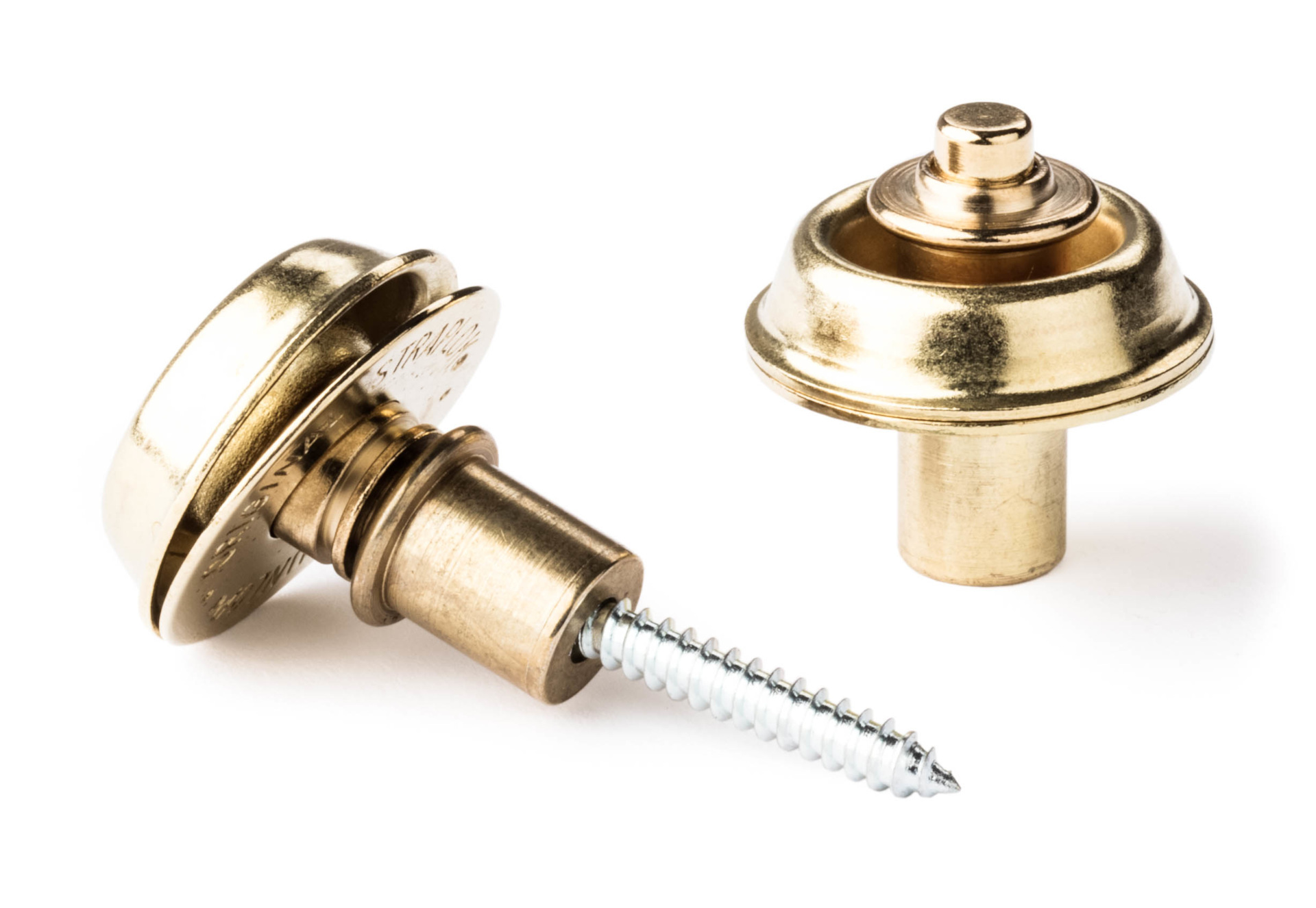 Dunlop Straplok Strap Retainers - Flush Mount (SLS1402BR) - Brass