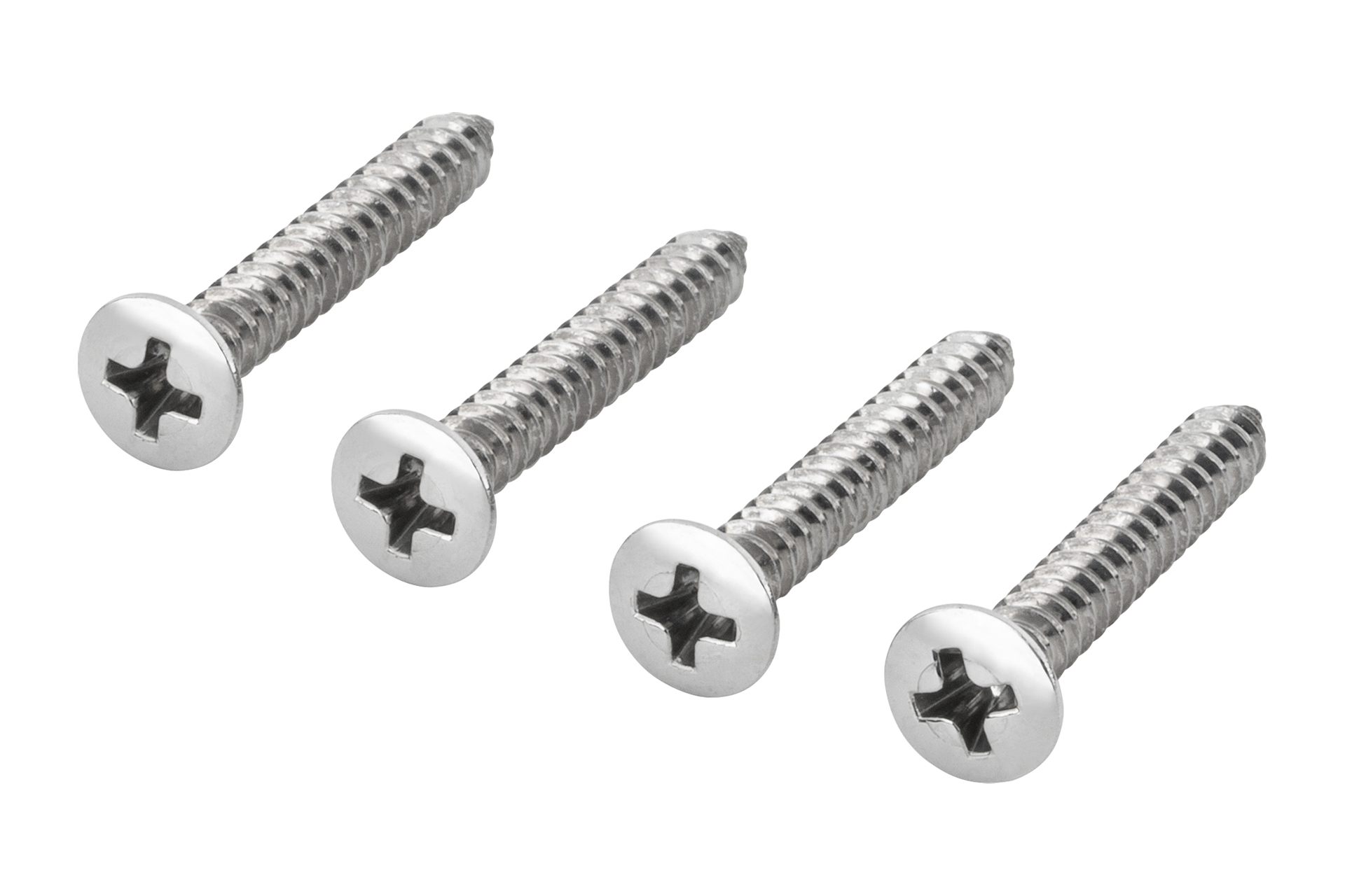 Framus & Warwick Parts - Countersunk Short Screws for Bolt-On Neck, 4.2 mm x 30 mm, 4 pcs. - Chrome