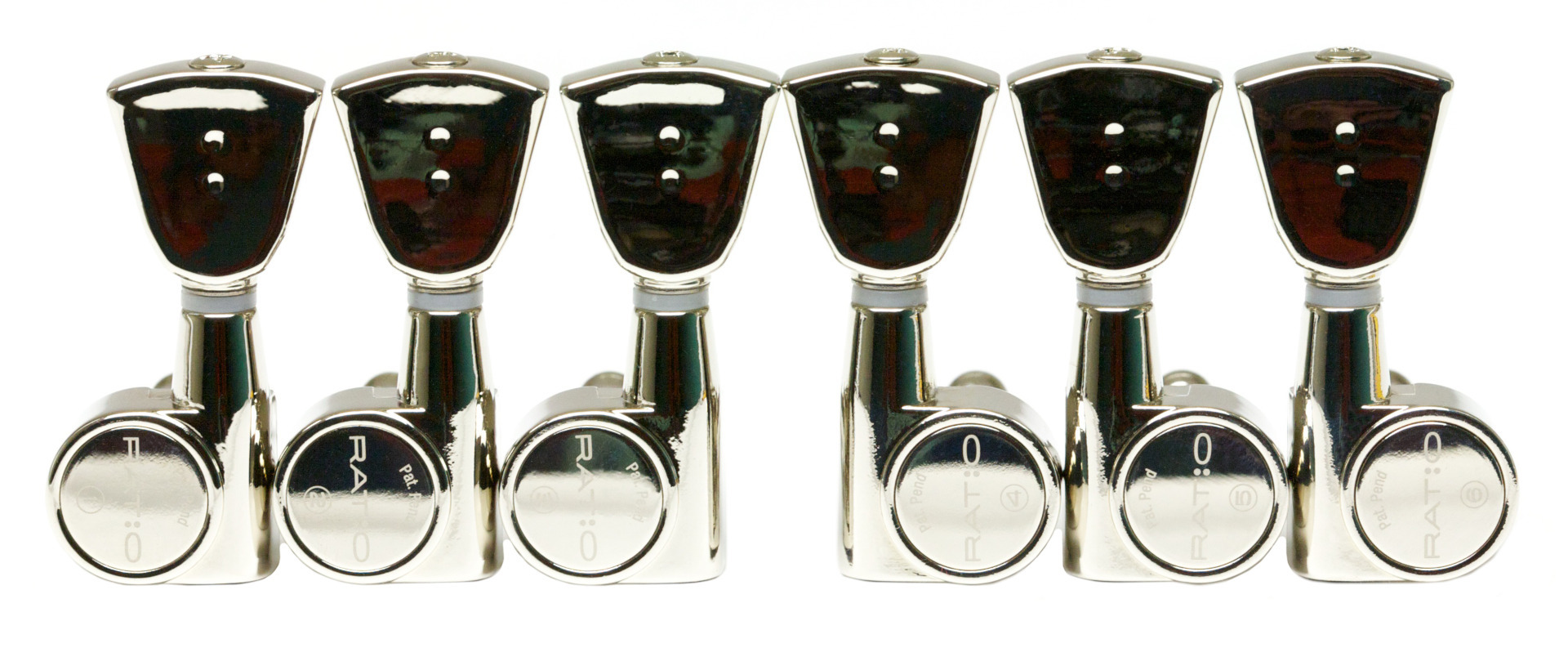 Graph Tech PRN-2341-N0 Ratio Electric Guitar Machine Heads with Vintage Button - 3 + 3 - Nickel