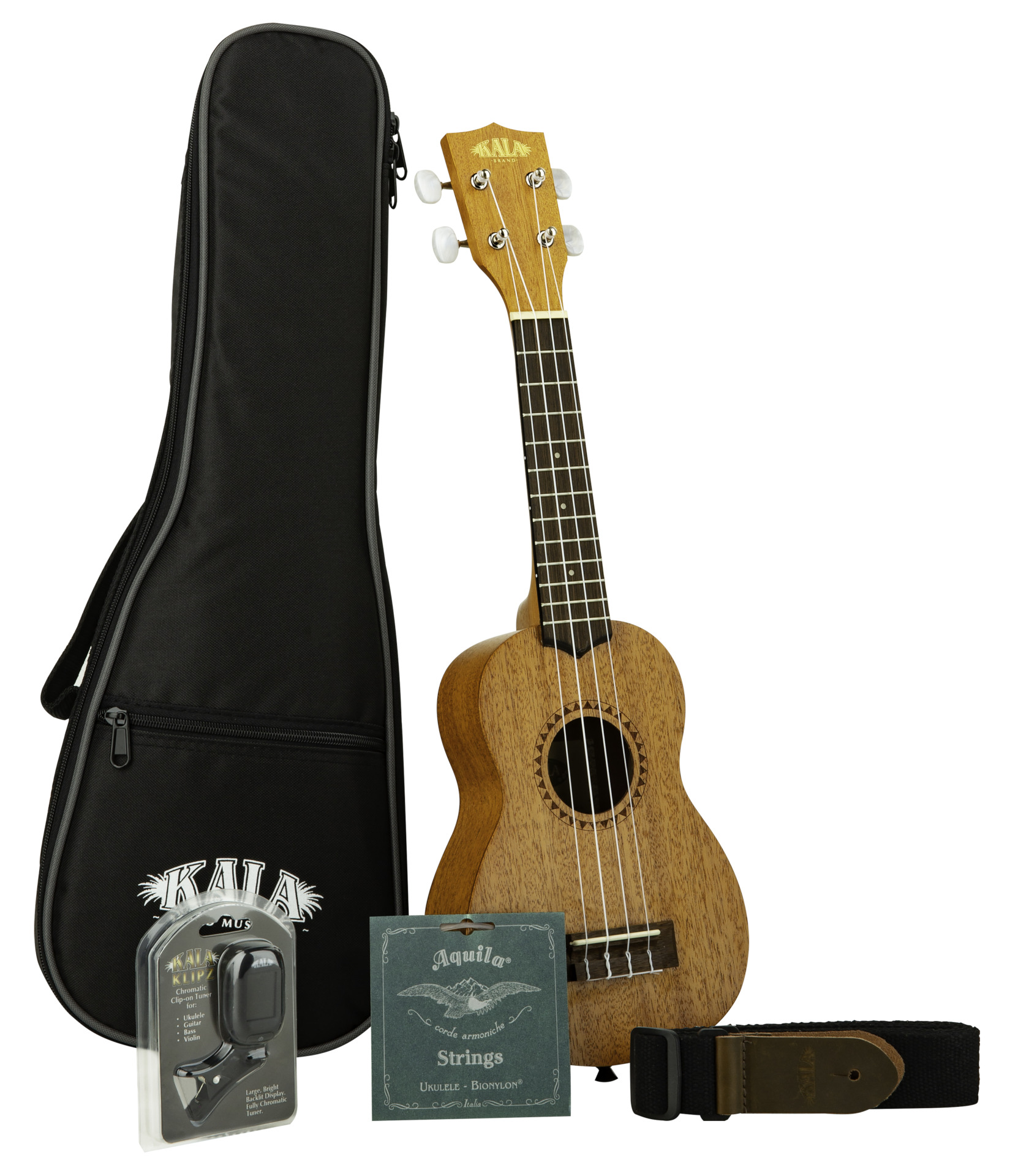 KALA KA-15-S-BNDL - Satin Mahogany Soprano Ukulele Starter Kit