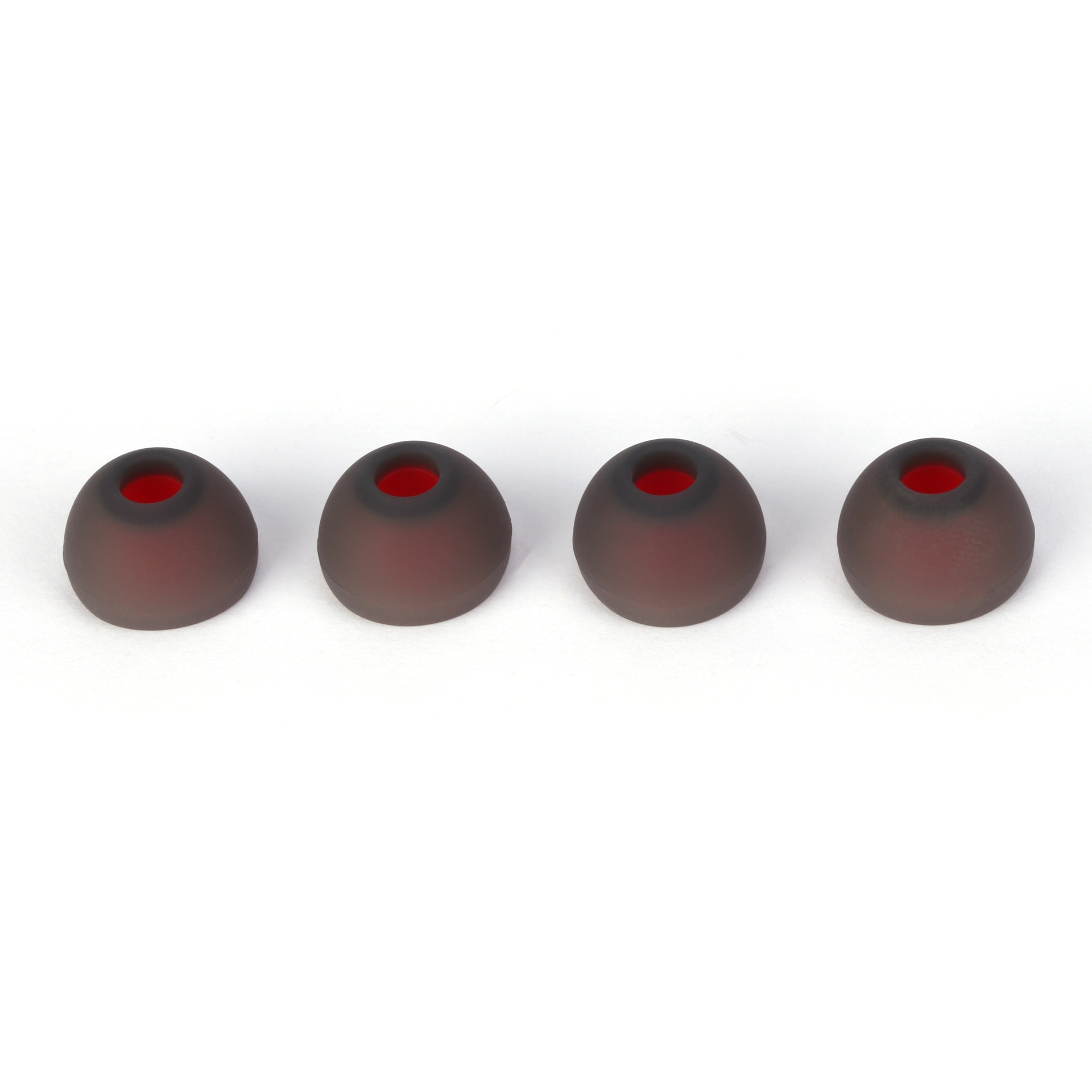 XVive Soft Silicone Ear Tips for T9, Black Semi-Transparent + Red, 4 x S
