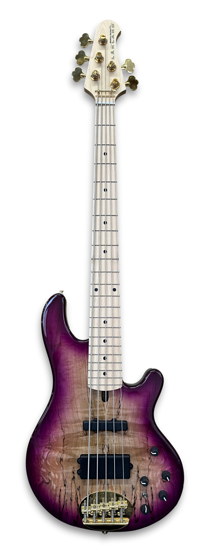 Lakland Skyline 55-02 Deluxe Bass, 5-String - Spalted Maple Top, Violet Burst Gloss