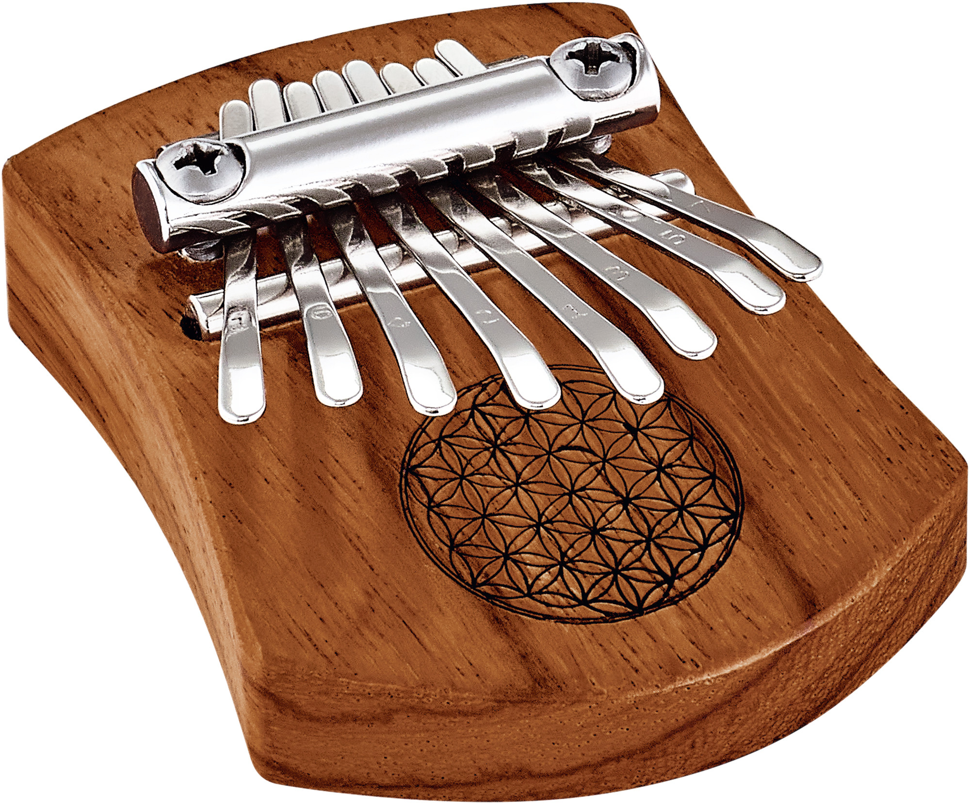 Meinl KL802FOL Sonic Energy Solid "Flower of Life" Mini Kalimba - 8 Töne / rotes Zebraholz